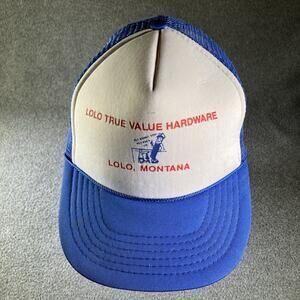 Lolo True Value Hardware Montana foamie trucker hat cap rope Bitterroot VTG (B)